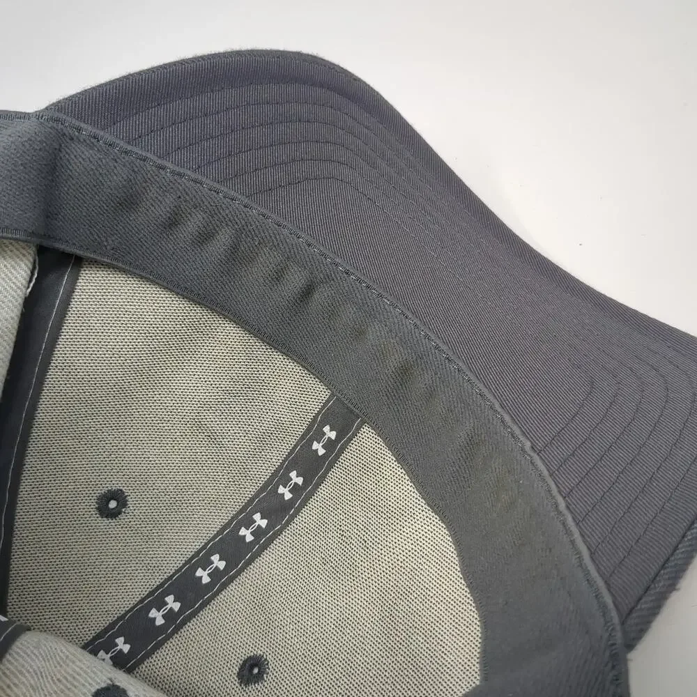 Under Armour Baseball Cap Gray XL Embroidered Logo Stretch Fit Six Panel Hat